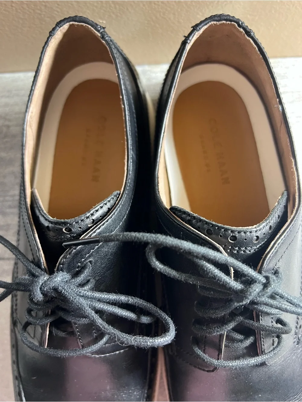 Cole Haan Men's Original Grand Shortwing Oxford in Black Leather Shoes Size 13M